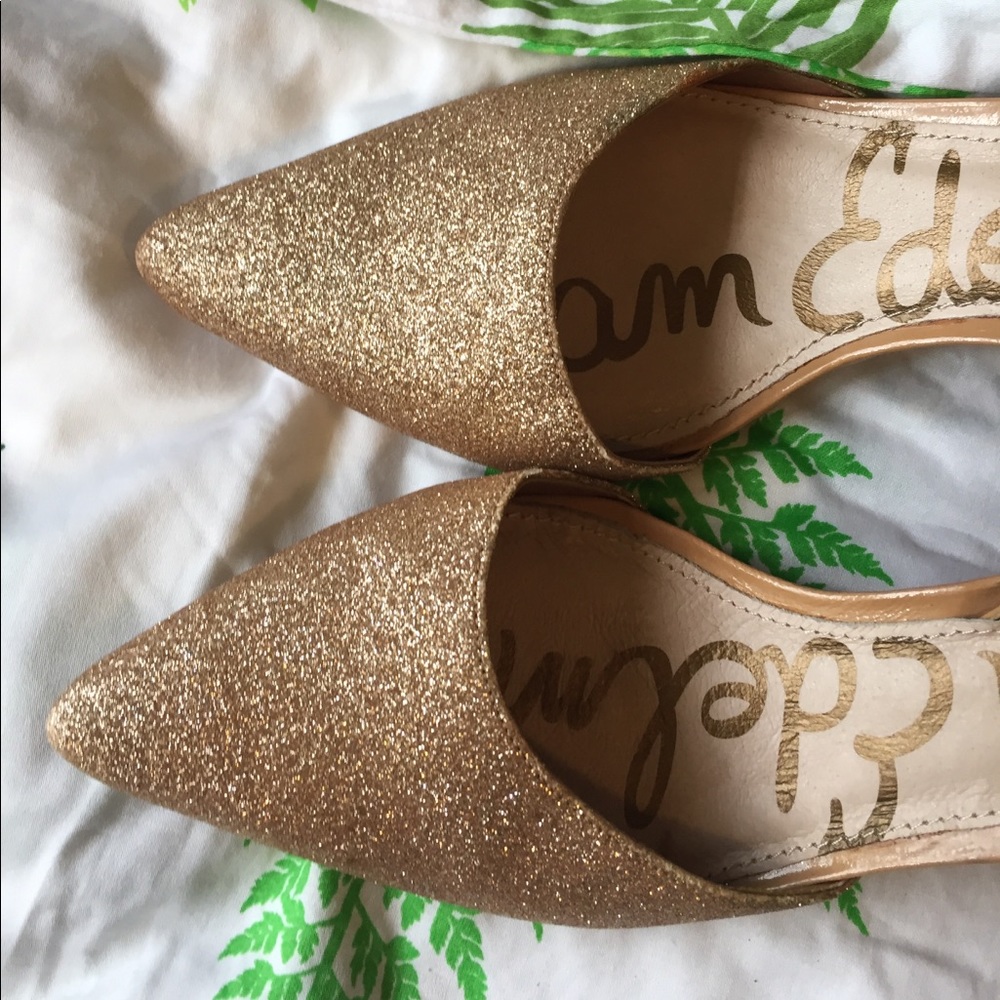 Sam Edelman rose gold “orly” slingback heels